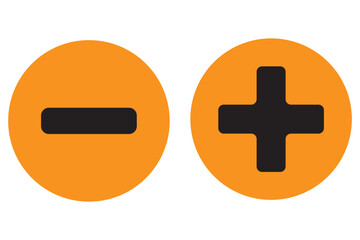Plus and minus sign set. Vector illustration