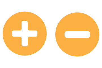 Fototapeta premium Round plus and minus icons set with different thicknesses. Vector.