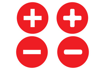 Fototapeta premium plus, minus icon line red, green vector design