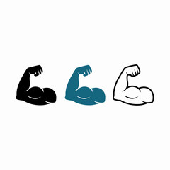 bicep, muscle, arm, icon, vector, flex, strength, fitness, gym, workout, bodybuilding, silhouette, outline, black, blue, power, strong, health, training, exercise, athletic, masculine, flexing, fit, s