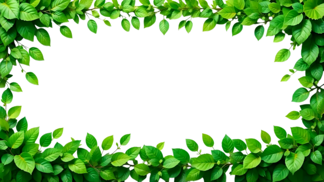 Green leaves frame - Powered by Adobe