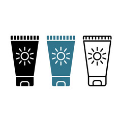 sunscreen, icon, vector, sun, protection, cream, lotion, skincare, tube, spf, cosmetic, uv, safety, block, silhouette, outline, beauty, summer, travel, beach, care, container, moisturizer, healthcare,