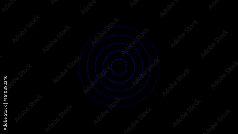 Aufkleber circular wave diffusion animation, alpha channel.animation of wifi wave signal, isolated on transpar