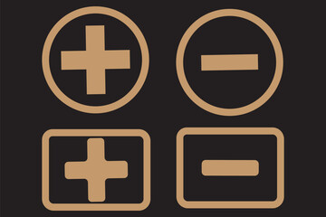 Obraz premium Plus And Minus Signs Set vector illustration