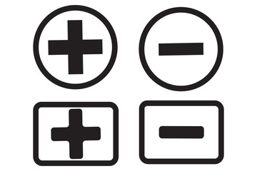 Obraz premium Plus minus circular element icon vector illustration. Add and remove round button icons