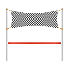 Checkered Finish Line Vector. Finish Line for Racing Competition. Race Attributes.