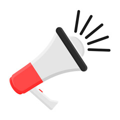 Megaphone Announcement Message Vector. Megaphone Icon on White Background. Communication Device.