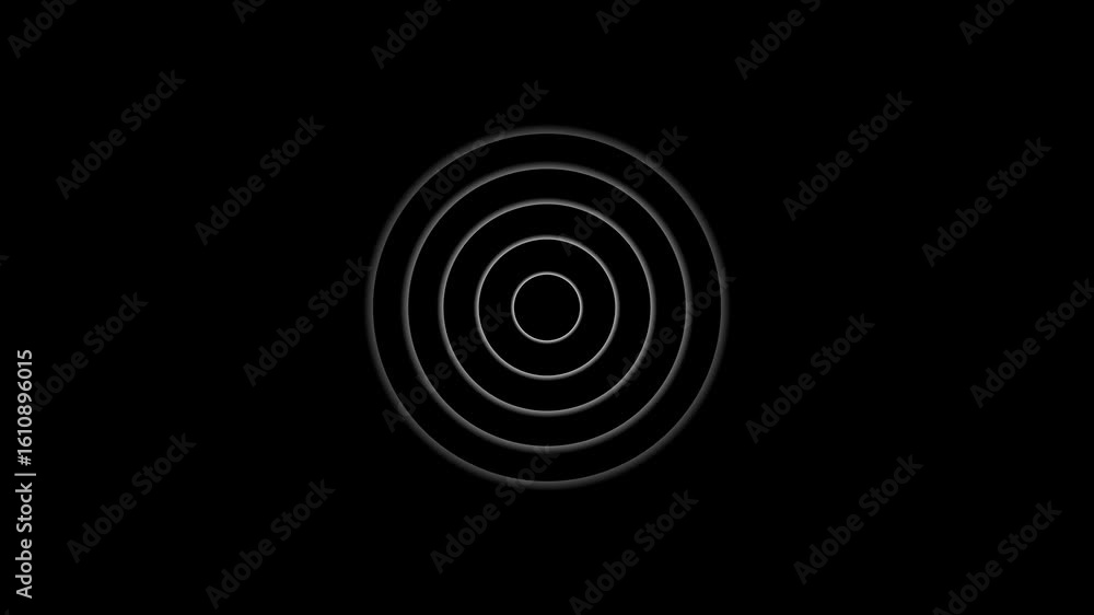 Aufkleber circular wave diffusion animation, alpha channel.animation of wifi wave signal, isolated on transpar