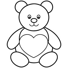 Teddy bear with heart  AI Vector Love Symbol Design for Couples & Celebrations