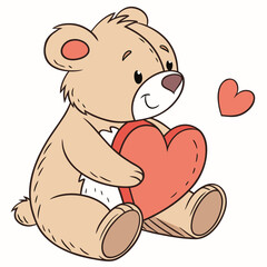 Teddy bear with heart  AI Vector Love Symbol Design for Couples & Celebrations