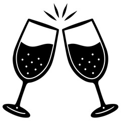 Wine glasses clinking  AI Vector Love Symbol Design for Couples & Celebrations