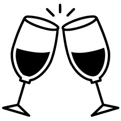 Wine glasses clinking  AI Vector Love Symbol Design for Couples & Celebrations