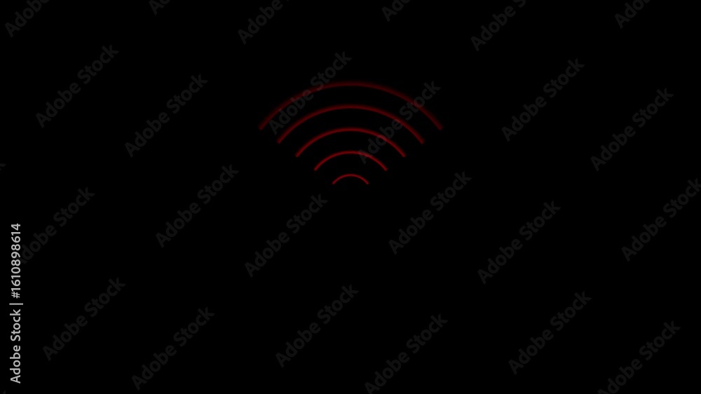 Aufkleber circular wave diffusion animation, alpha channel.animation of wifi wave signal, isolated on transpar