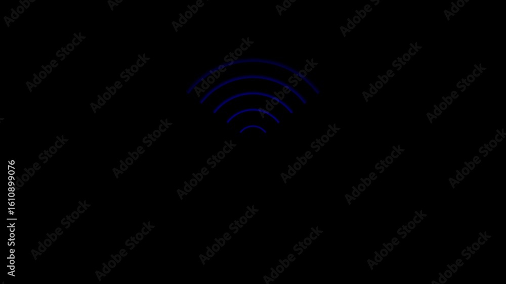 Aufkleber circular wave diffusion animation, alpha channel.animation of wifi wave signal, isolated on transpar