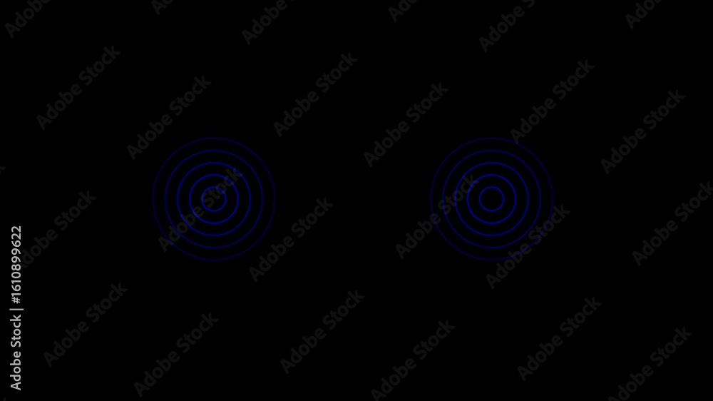 Aufkleber circular wave diffusion animation, alpha channel.animation of wifi wave signal, isolated on transpar