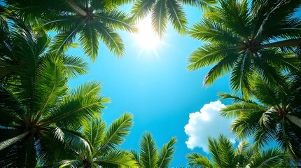 Obraz premium palm tree and blue sky