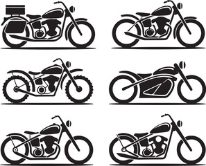 Naklejka premium Biker Bundle with Classic Motorbikes