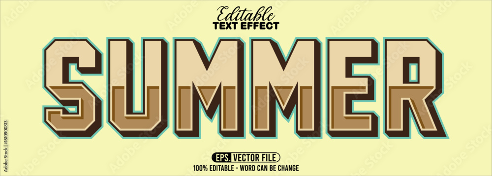Poster editable text style effect - summer text retro style theme
