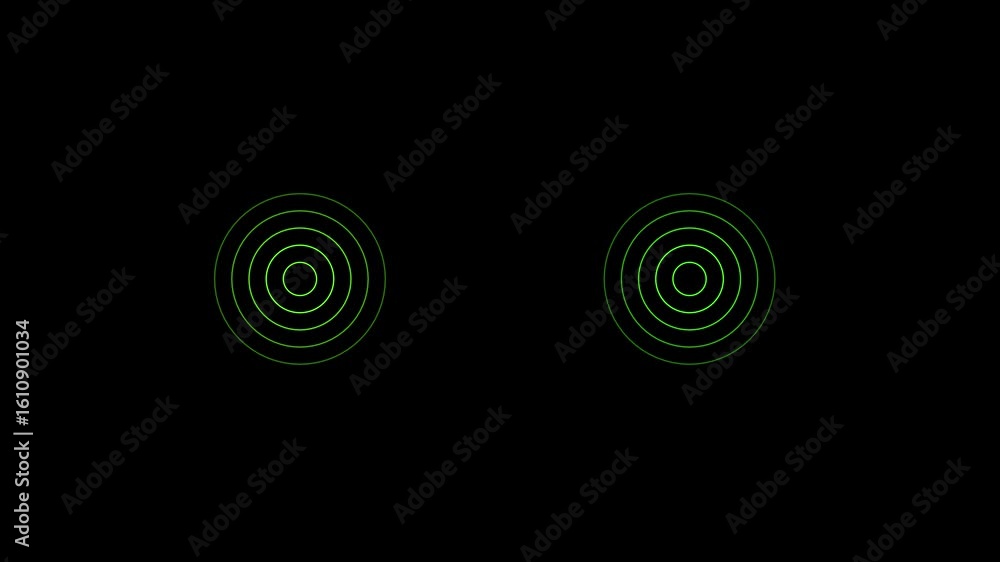 Aufkleber circular wave diffusion animation, alpha channel.animation of wifi wave signal, isolated on transpar