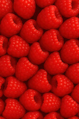 Vibrant Close-Up of Fresh Red Raspberries with Textured Detail