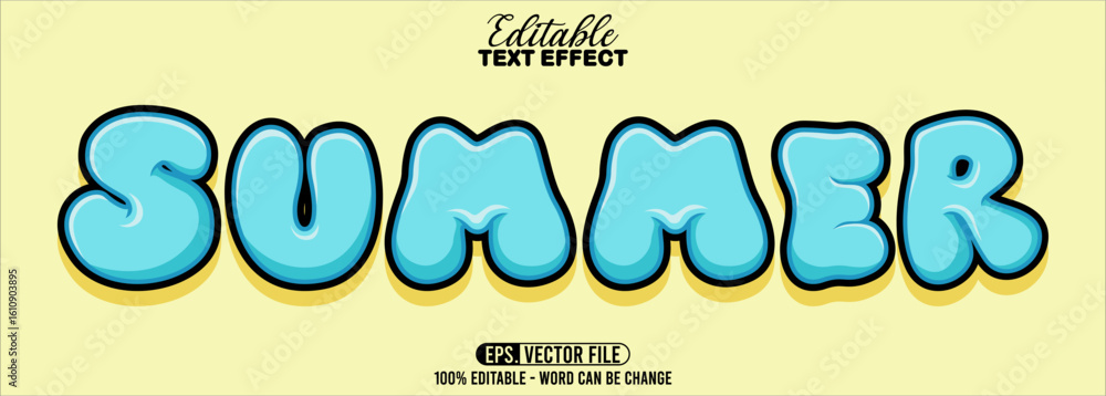 Poster editable text style effect - summer text retro style theme