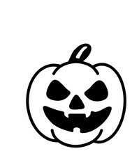 Spooky Halloween pumpkin silhouette vector illustration