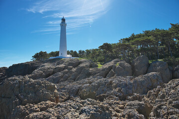 島根県出雲市の夏の日御碕灯台