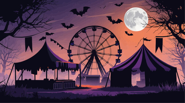 Spooky Halloween Carnival Grounds