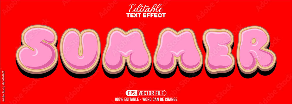 Aufkleber editable text style effect - summer text retro style theme