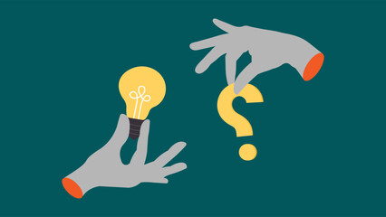 Idea innovation and questions a conceptual illustration © Prosun Design