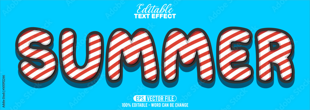 Poster editable text style effect - summer text retro style theme