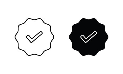 Verified Tick Checkmark Badge Icon Set