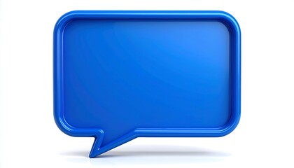 Fototapeta premium Blank blue speech bubble