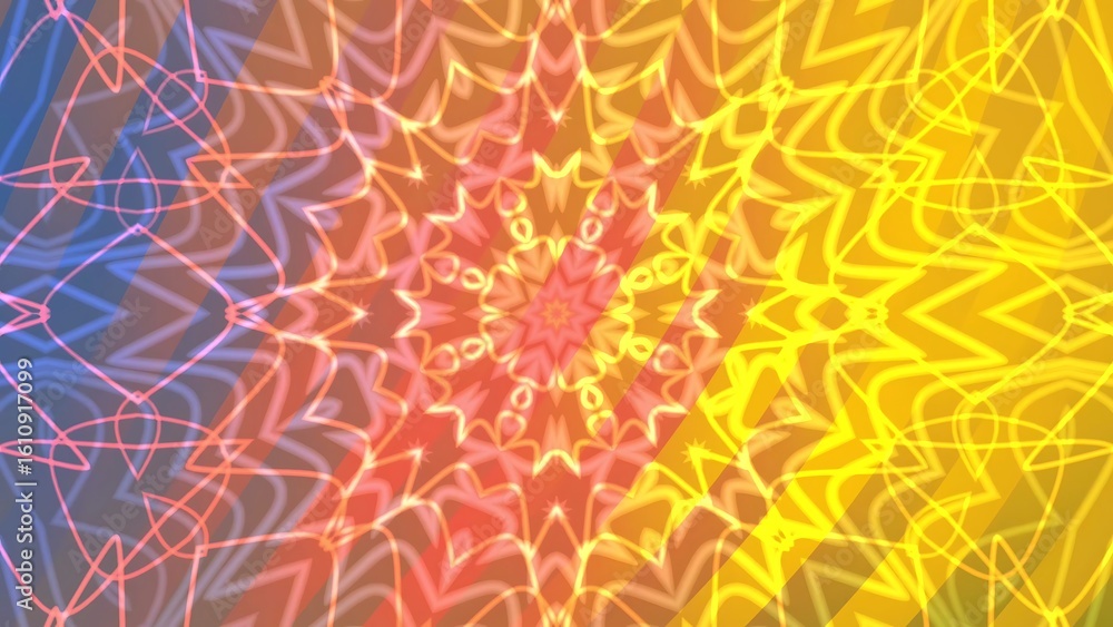 Aufkleber ombre a vibrant twist vibrant kaleidoscopic patterns and geometric shapes create a mesmerizing abstr
