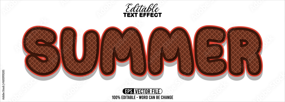 Aufkleber editable text style effect - summer text retro style theme