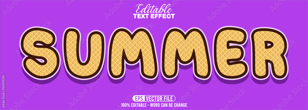 Aufkleber editable text style effect - summer text retro style theme