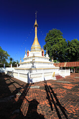 Beautiful landscape of ancient temple in wat kam ko Temple in Mae Hong Son Province, Thailand