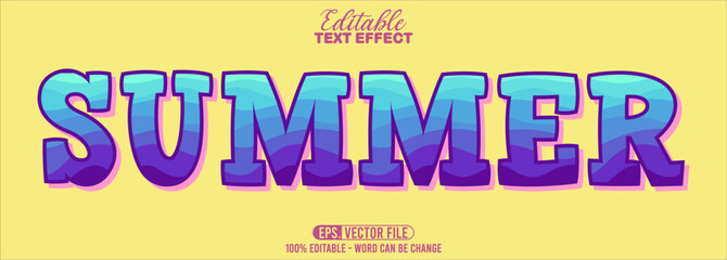 Editable text style effect - Summer text retro style theme