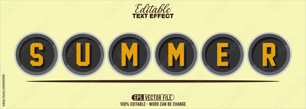 Poster editable text style effect - summer text retro style theme