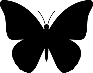 Action of a Butterfly in Nature, Silhouette Art, Serene Environment, Close-up Viewpoint