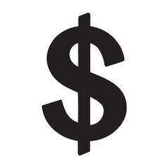 Obraz premium Flat Black Dollar Icon – Minimalist Style