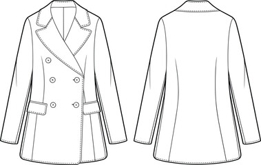 Vector illustration of a woman’s coat and jacket on a mannequin