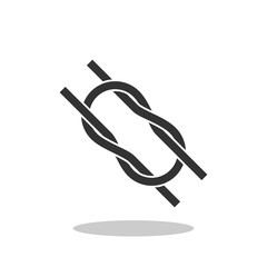 Nautical rope knots icon with shadow