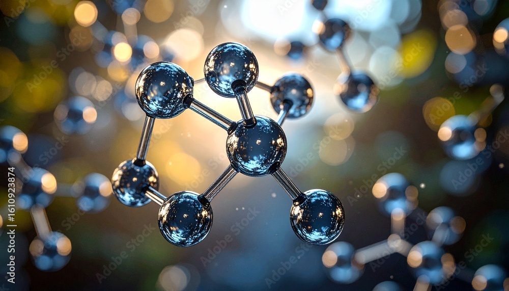 Poster a detailed view of molecular structures, offering a glimpse into the intricate world of science