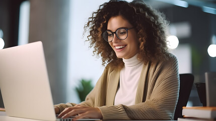 businesswoman working on laptop