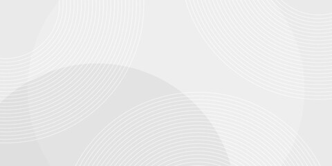 White geometric abstract background overlap layer on bright space with lines effect decoration. Modern graphic design element circles style concept for banner.