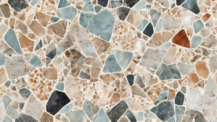 Colorful terrazzo pattern abstract background vector illustration. Multicolored terrazzo with tiny colorful marble patterns. Abstract design with colorful terrazzo flooring texture background.	