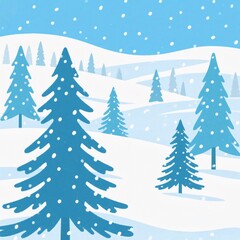 Obraz premium winter forest vector illustration