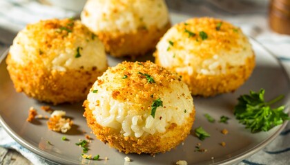 Fototapeta premium Homemade Deep Fried Risotto Arancini