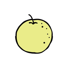 梨のイラスト（青梨）
